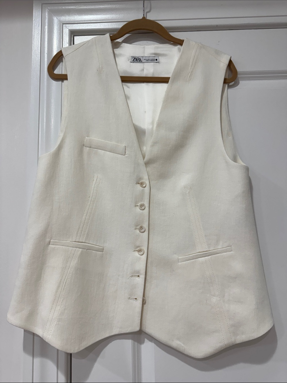 Zara Size Medium Cream Vest